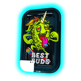 Best Buds Rolling Tray M LSD with Magnetic Grinder Card 175 x 275mm