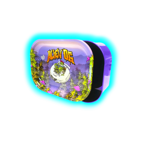 Best Buds Thin Box Rolling Tray with Storage Alien OG