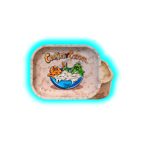 Best Buds Thin Box Rolling Tray with Storage Cookies and Cream