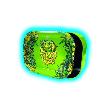 Best Buds Thin Box Rolling Tray with Storage Lemon Haze
