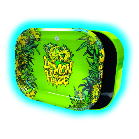 Best Buds Thin Box Rolling Tray with Storage Lemon Haze