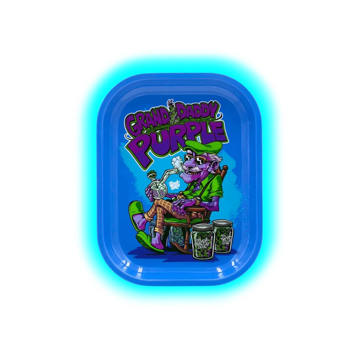 Best Buds Thin Box Rolling Tray with Storage Grand Daddy Purple