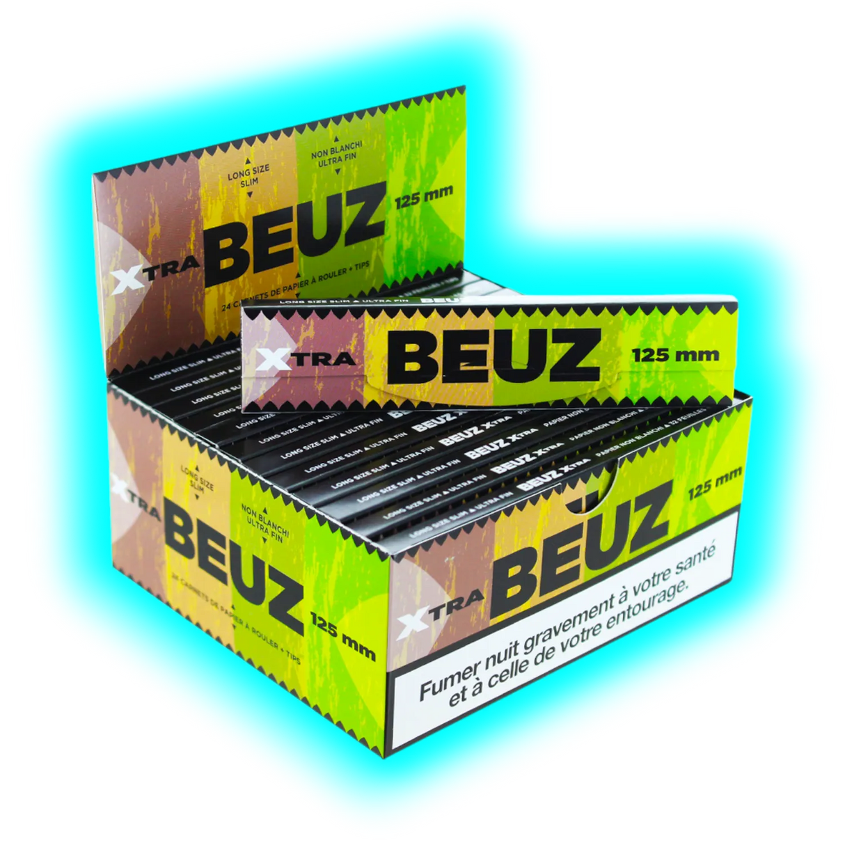 Beuz Papers Xtra Long Papers + Tips Marroni Non Sbiancati Box 24pz