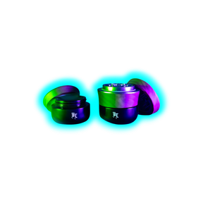 Black Leaf Alu Grinder 4 Parts Wood and Violet Glass