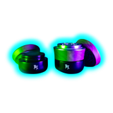 Black Leaf Alu Grinder 4 Parts Wood and Violet Glass