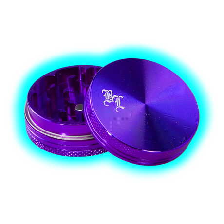 Black Leaf Aluminium Grinder 2 Part Anodized Aubergine