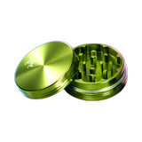Black Leaf Aluminium Grinder 2 Part Anodized Green
