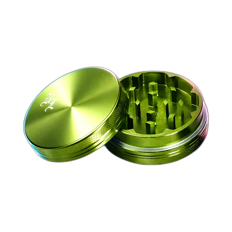 Black Leaf Aluminium Grinder 2 Part Anodized Green