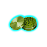 Black Leaf Aluminium Grinder 2 Part Anodized Green