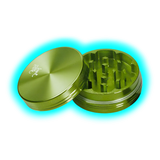 Black Leaf Aluminium Grinder 2 Part Anodized Green