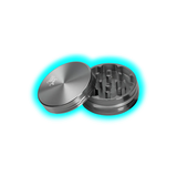 Black Leaf Aluminium Grinder 2 Part Anodized Grey