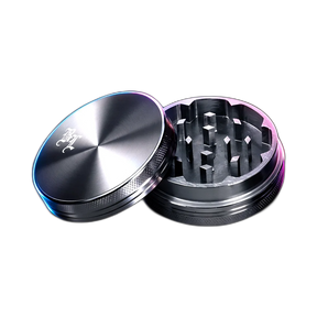 Black Leaf Aluminium Grinder 2 Part Anodized Grey