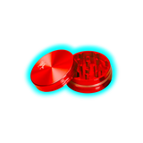 Black Leaf Aluminium Grinder 2 Part Anodized Red