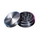 Black Leaf Aluminium Grinder 2 Part Anodized Silver