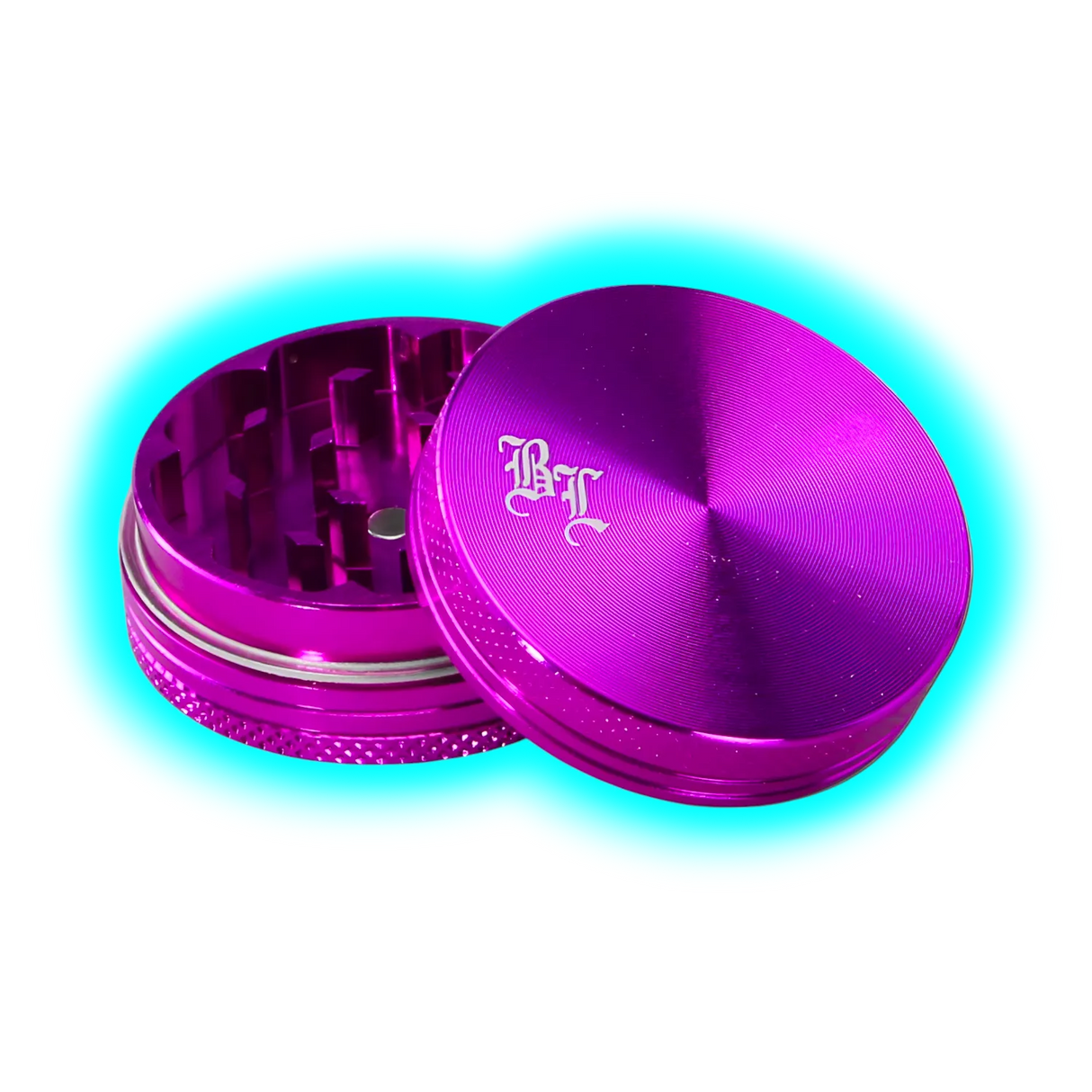 Black Leaf Aluminium Grinder 2 Part Anodized Violet