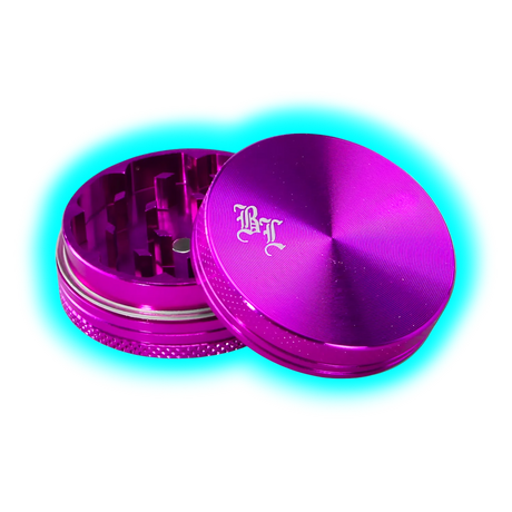 Black Leaf Aluminium Grinder 2 Part Anodized Violet