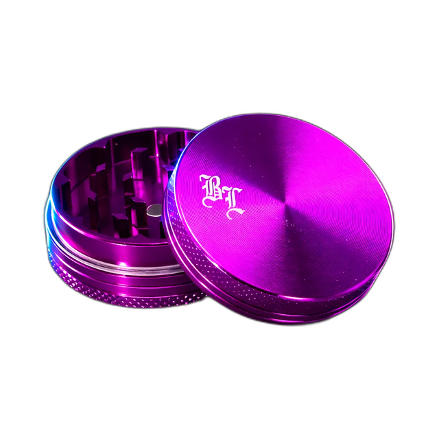 Black Leaf Aluminium Grinder 2 Part Anodized Violet