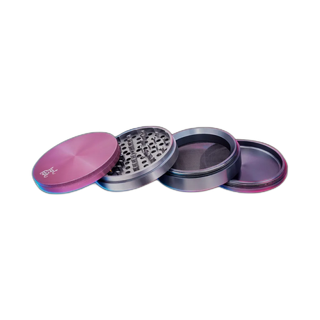 Black Leaf Aluminium Grinder 4 Parts 108mm in der Frontansicht