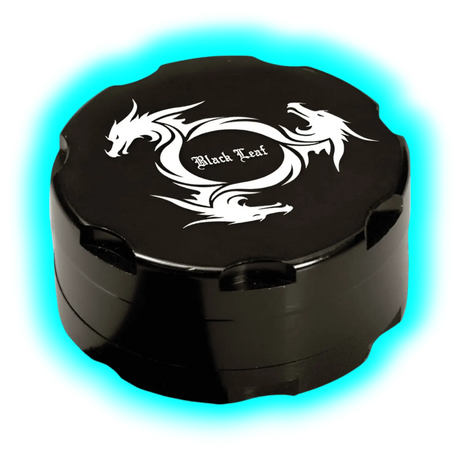 Black Leaf Aluminium Grinder Dragon Wheel 2 Parts 40mm