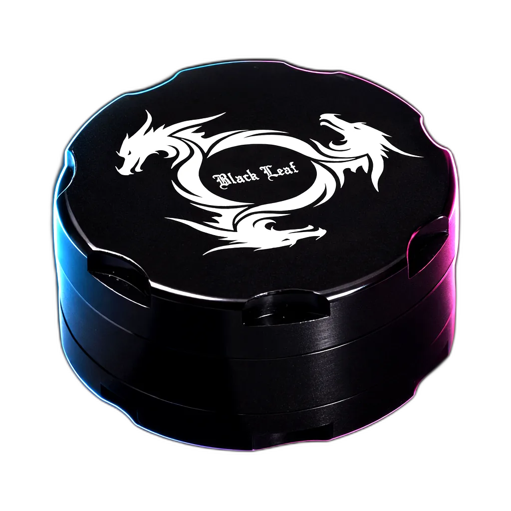 Black Leaf Aluminium Grinder Dragon Wheel 2 Parts 40mm