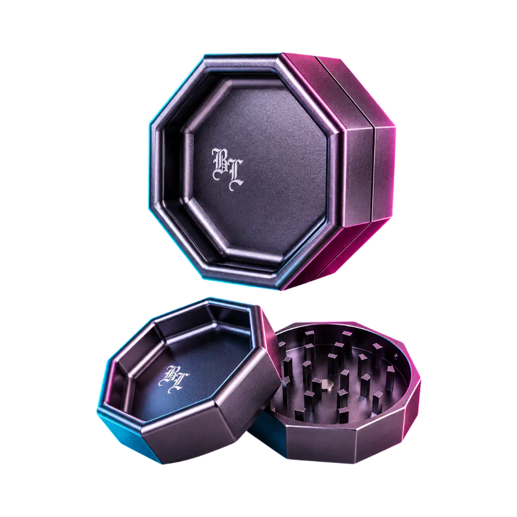 Black Leaf Aluminium Grinder Oktagon Titan Grey 2 Parts
