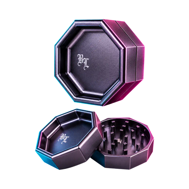 Black Leaf Aluminium Grinder Oktagon Titan Grey 2 Parts