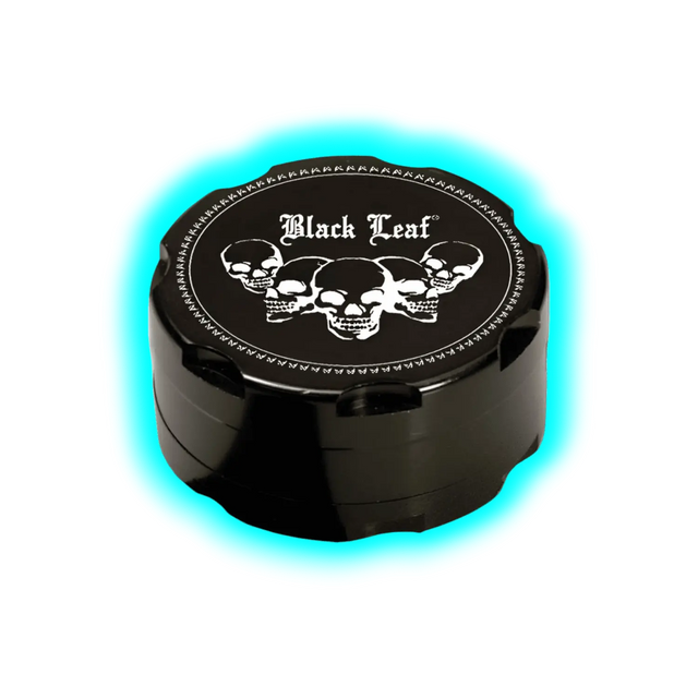 Black Leaf Aluminium Grinder Skull 2 Parts 40mm