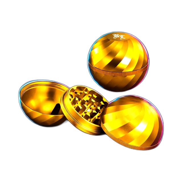 Black Leaf Ball Grinder 4Parts Gold