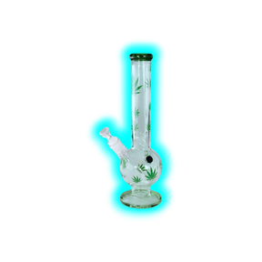 Black Leaf Belly Ice Bong Green Leaves