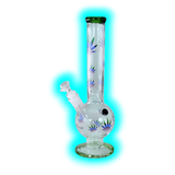 Black Leaf Belly Ice Bong Green Purple Leaves
