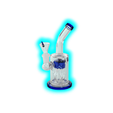 Black Leaf Bubbler mit Baumperkolator 17cm Blau