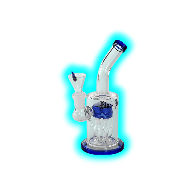 Black Leaf Bubbler mit Baumperkolator 17cm Blau