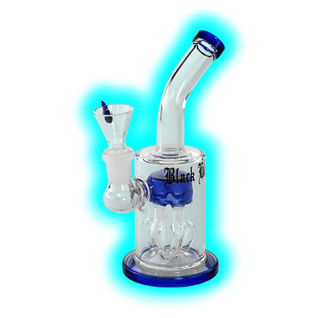 Black Leaf Bubbler mit Baumperkolator 17cm Blau