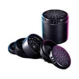 Black Leaf CNC Flower Grinder 5parts Black 62mm