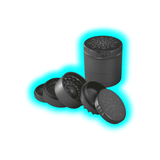 Black Leaf CNC Flower Grinder 5parts Black