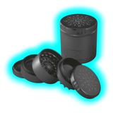 Black Leaf CNC Flower Grinder 5parts Black