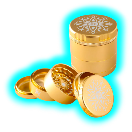 Black Leaf CNC Flower Grinder 5 parti Oro 62mm