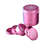 Black Leaf CNC Flower Grinder 5parts Pink