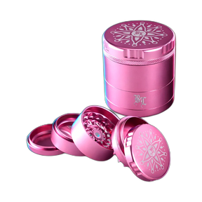Black Leaf CNC Flower Grinder 5parts Pink 62mm
