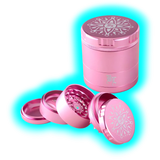 Black Leaf CNC Flower Grinder 5parts Pink