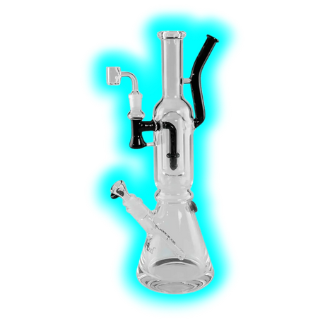 Black Leaf Double Track Bong mit 2 Mundstücken 40cm