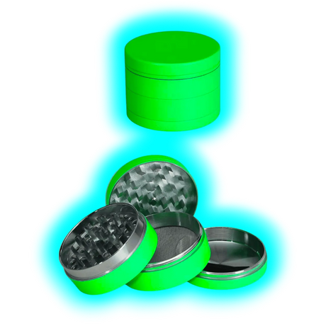 Black Leaf Grinder Glow in the Dark 4 Parts