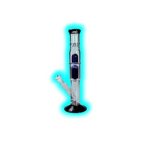 Black Leaf' Ice Bong Baumperkolator blau/schwarz 38cm