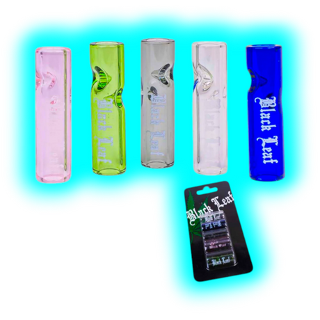 Black Leaf Joint Glass Filter 8mm 5pcs