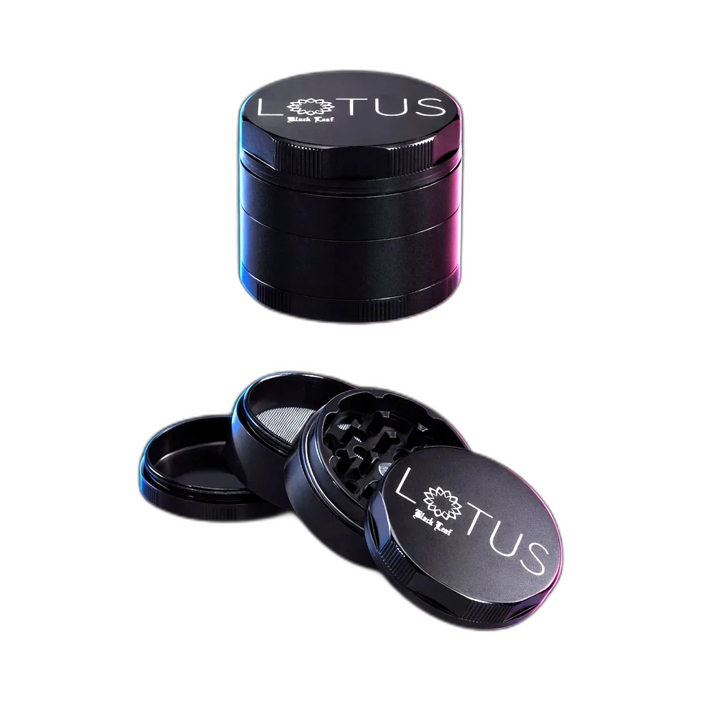 Black Leaf Lotus Grinder Grey 53mm