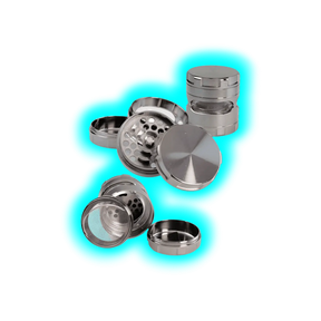 Black Leaf Metallgrinder mit Fenster 4-tlg. Grau