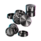 Grinder in metallo Black Leaf con finestra 4 pz. Grigio