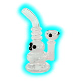 Black Leaf Mini-Bubbler Bong 15cm Clear Black