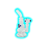 Black Leaf Mini-Bubbler Bong 15cm Clear Blue