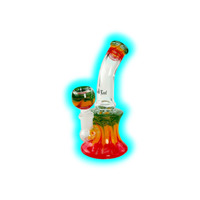 Black Leaf Mini-Bubbler Bong 16cm Rasta